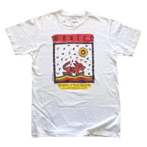Vintage T-shirt jaren 90 Met Museum Mexico – T-shirt met zeldzame Latijns-Amerikaanse kunst