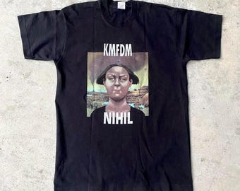 未着用KMFDM 1995年NIHIL ヴィンテージTシャツ デッドストックL Vintage 90s KMFDM “ Nihil 1995 Industrial Music Band T-shirt