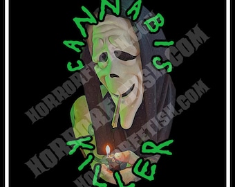 Cannabis Killer | Ghostface Scream Scary Movie | Adult Horror Die Cut Waterproof Laminated Sticker