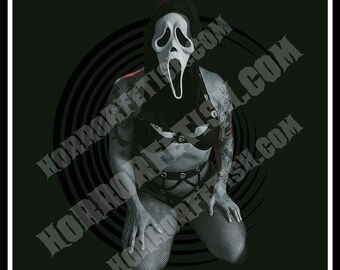 Lady Ghostface | Scream | Adult Horror Die Cut Waterproof Laminated Sticker