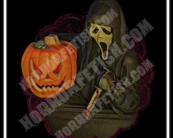 Jack-O-Lantern | Ghostface Scream | Adult Horror Die Cut Waterproof Laminated Sticker