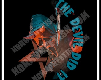 The Devil Did It | Ghostface Scream | Adult Horror Die Cut Waterproof Laminated Sticker