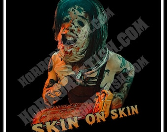 Skin on Skin | Leatherface Texas Chainsaw Massacre | Adult Horror Die Cut Waterproof Laminated Sticker