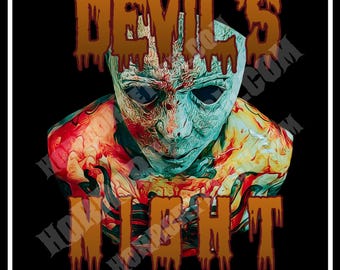Devil's Night | Halloween Michael Myers | Adult Horror Die Cut Waterproof Laminated Sticker