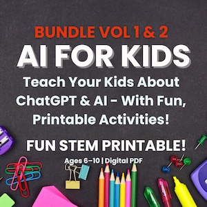 AI for Kids Workbook Bundle: MINT & ChatGPT-Lernen (Digitaler Download)