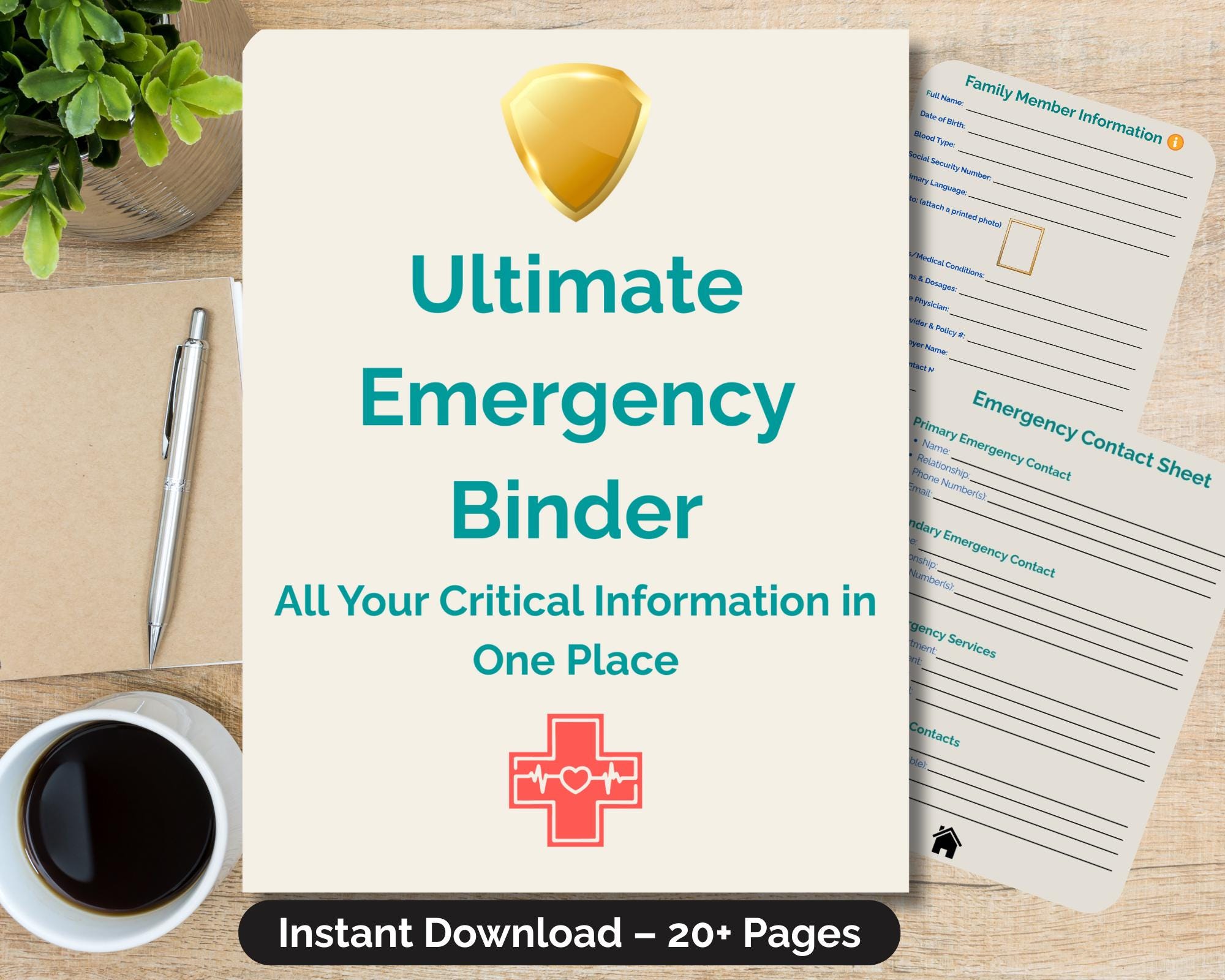 Family Emergency Binder Printable Editable Canva Template (PDF) Etsy