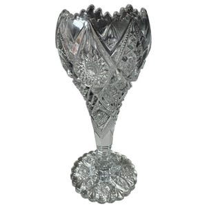 Antique imperial EAPG Thunderbolt Chalice Vase – 1909