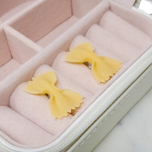 Homemade Pasta Stud Earrings | Bowtie | Elbow |  Farfalle | Macaroni