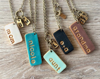 Mama, grandma, aunt, couple, gigi, name necklace, stamped letters, Personalized for Mom, Christmas gifts for her, Holidays Gifts