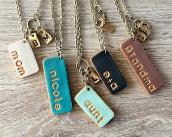 Mama, grandma, aunt, couple, gigi, name necklace, stamped letters, Personalized for Mom, Christmas gifts for her, Holidays Gifts