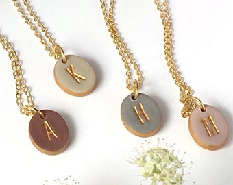 Personalized Initial Necklace: Gold Plated Chain, Bridesmaid Jewelry