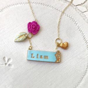 New baby necklace, Son Necklace, Son's name, new mom jewelry, new mama gift, baby boy jewelry, baby girl image 1