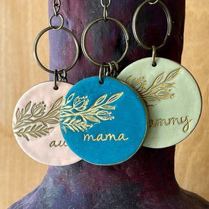 Stamped Keychain, Personalized, for Mom, Custom Keychain, Mama Gift, GRAMMY, Aunt Gift, for Auntie, for mama, Family Gifts image 2