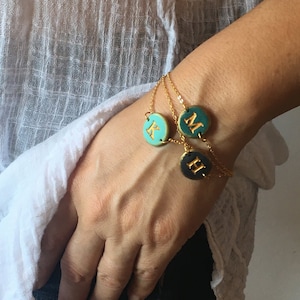 Handmade Initial Bracelet: Gold Plated Custom Letter Jewelry