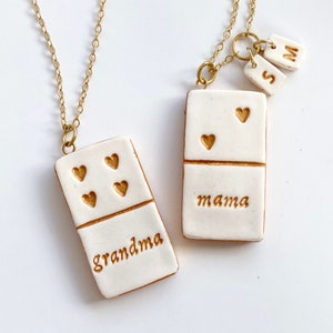 Mama of 1, 2, 3, 4, Grandma of 4, 5, 6 , Mother's Day Jewelry, Domino Necklace, Multiple Grandkids necklace, Personalized Necklace for her image 1