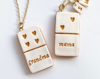 Mama of 1, 2, 3, 4, Grandma of 4, 5, 6 , Mother's Day Jewelry, Domino Necklace, Multiple Grandkids necklace, Personalized Necklace for her