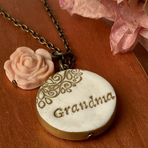 Mama Clay Necklace, Auntie Pendant, Grandma Jewelry, from daughter, from son, from niece, from nephew, from grandkids, Mother's Day 2024 image 7
