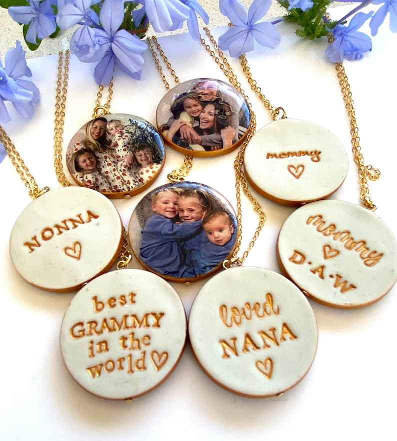 Meaningful Jewelry, Family Necklace, Stamp your own words Necklace, Custom photo Jewelry, Personalized Mother Jewelry image 2