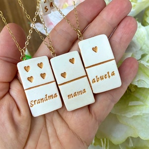 Mama of 1, 2, 3, 4, Grandma of 4, 5, 6 , Mother's Day Jewelry, Domino Necklace, Multiple Grandkids necklace, Personalized Necklace for her image 6