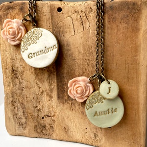 Mama Clay Necklace, Auntie Pendant, Grandma Jewelry, from daughter, from son, from niece, from nephew, from grandkids, Mother's Day 2024 image 5