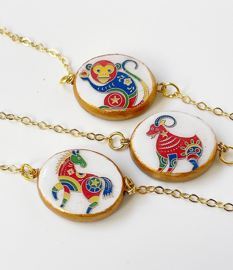 Chinese Animals Bracelet, Chinese Zodiac Jewelry , Year of the Dragon, Good Luck jewelry, Teen jewelry, Healing jewelry, Wishing well image 1