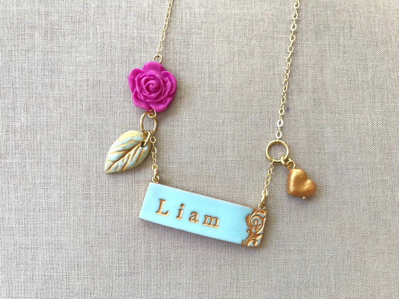 New baby necklace, Son Necklace, Son's name, new mom jewelry, new mama gift, baby boy jewelry, baby girl image 8