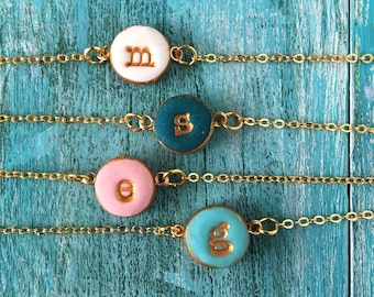 Letter Bracelet, Petite Bracelet, Girl Bracelet, small,  personalized, stamped letter bracelet, Small charm, Teen Gift, Birthday Girl Gift