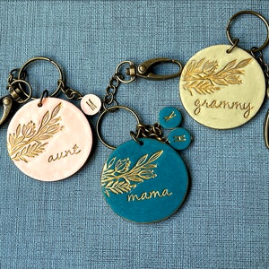 Stamped Keychain, Personalized, for Mom, Custom Keychain, Mama Gift, GRAMMY, Aunt Gift, for Auntie, for mama, Family Gifts image 3