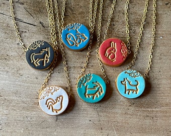 Chinese Animals Zodiac, Chinese Sign Necklace, Rat, Ox, Rabbit, Goat, Horse, Tiger, Snake, Dragon, Monkey, Rooster, Dog, Pig, Teen Gift