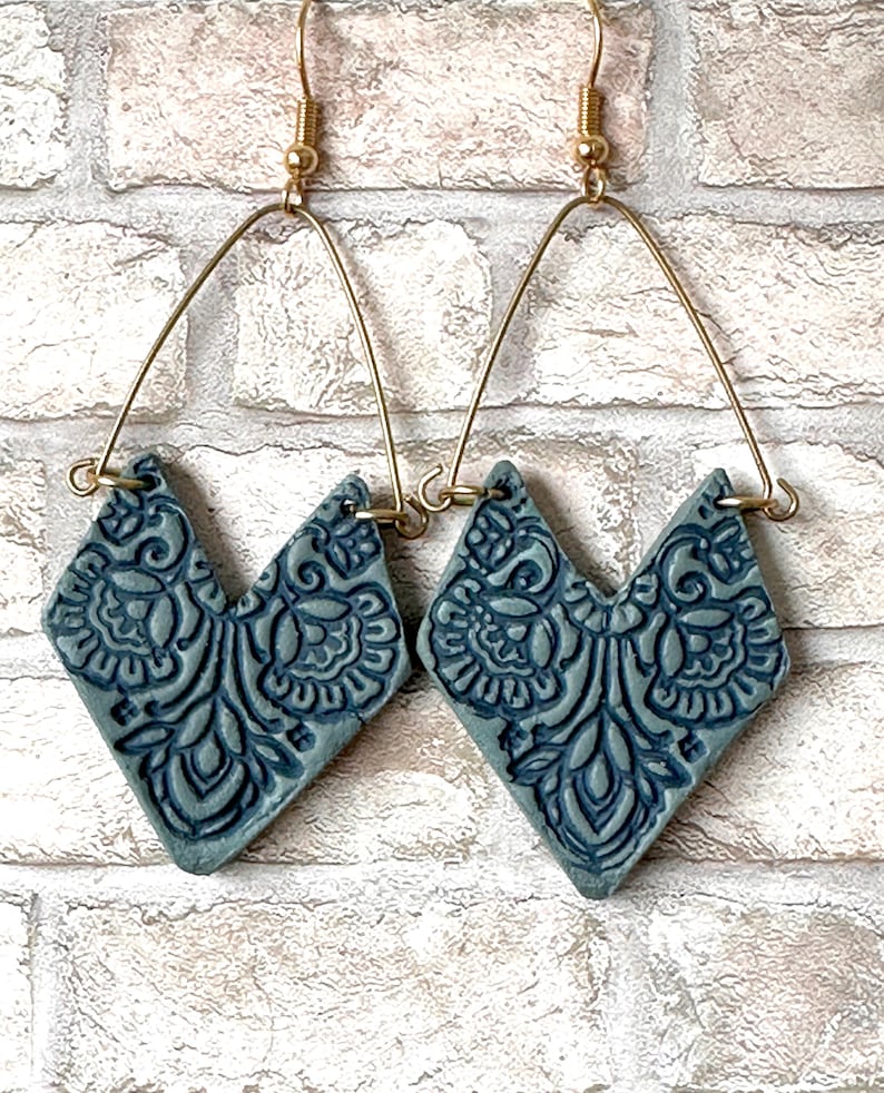 blue-indian-art-earrings-folk-clay-jewelry-etsy-uk