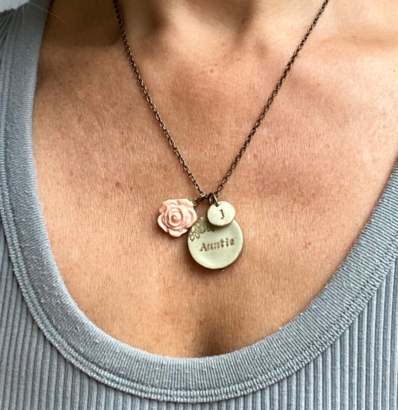 Mama Clay Necklace, Auntie Pendant, Grandma Jewelry, from daughter, from son, from niece, from nephew, from grandkids, Mother's Day 2024 image 8