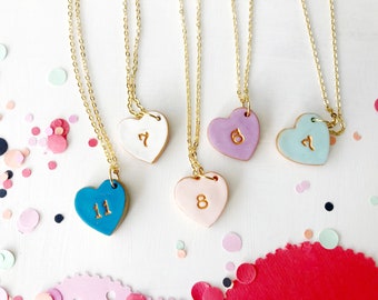 Handmade Birthday Number Necklace: Gold Plated Chain, Girl Jewelry