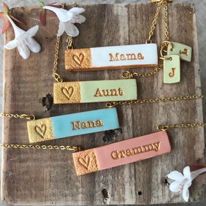 Spring Jewelry, Color Name Necklace, Pastel, Necklace for Mom, Nana, Aunt, Bubbie, Abuela, Yia Yia, Nonna and Mewmaw image 2
