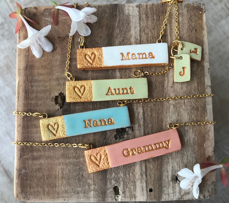 Spring Jewelry, Color Name Necklace, Pastel, Necklace for Mom, Nana, Aunt, Bubbie, Abuela, Yia Yia, Nonna and Mewmaw image 2