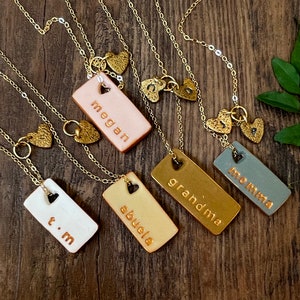Para abuela, para mama, para tía, para gigi, para abuela, collar, letras estampadas, Personalizados, regalos para ella, de nietos, de niños