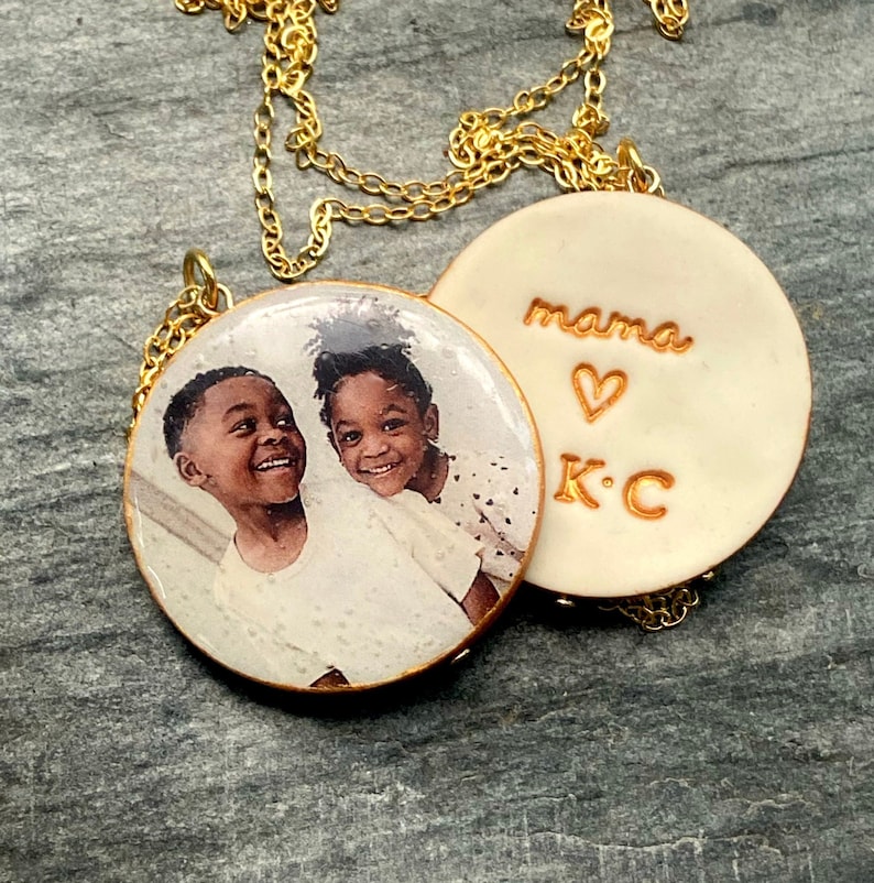 Meaningful Jewelry, Family Necklace, Stamp your own words Necklace, Custom photo Jewelry, Personalized Mother Jewelry image 3