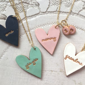 Heart Necklace For Mom, Mothers Day, Auntie Gift, Mama Jewelry, Grammy, Nonna, Yia Yia, personalized kids initials image 5