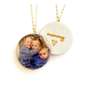 Bedeutungsvoller Schmuck, Familie Halskette, Stempel Ihre eigenen Worte Halskette, Benutzerdefinierte Foto Schmuck, personalisierte Mutter Schmuck Bild 8