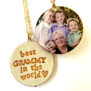 Bedeutungsvoller Schmuck, Familie Halskette, Stempel Ihre eigenen Worte Halskette, Benutzerdefinierte Foto Schmuck, personalisierte Mutter Schmuck Bild 5