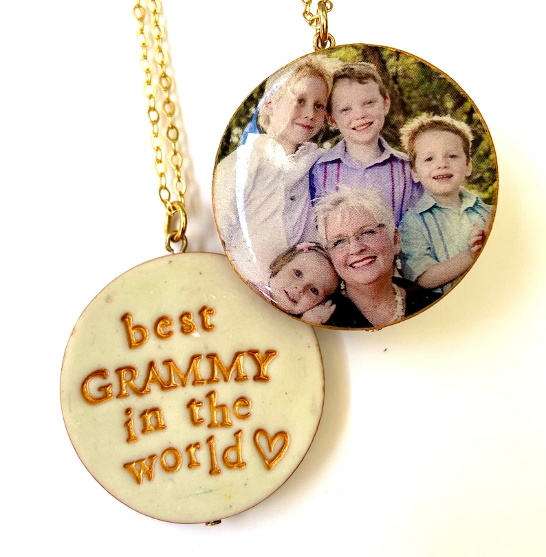 Bedeutungsvoller Schmuck, Familie Halskette, Stempel Ihre eigenen Worte Halskette, Benutzerdefinierte Foto Schmuck, personalisierte Mutter Schmuck Bild 5