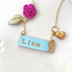 New baby necklace, Son Necklace, Son's name, new mom jewelry, new mama gift, baby boy jewelry, baby girl image 7