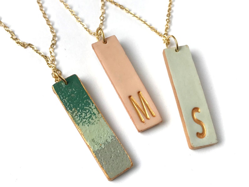 Stamped Reversible Bar Necklace, Christmas Gift, Name stamped Colorful Vertical Bar on Gold chain, Dainty Women's Jewelry, 2 in 1 Necklace 