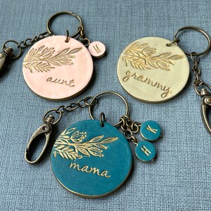 Stamped Keychain, Personalized, for Mom, Custom Keychain, Mama Gift, GRAMMY, Aunt Gift, for Auntie, for mama, Family Gifts image 4