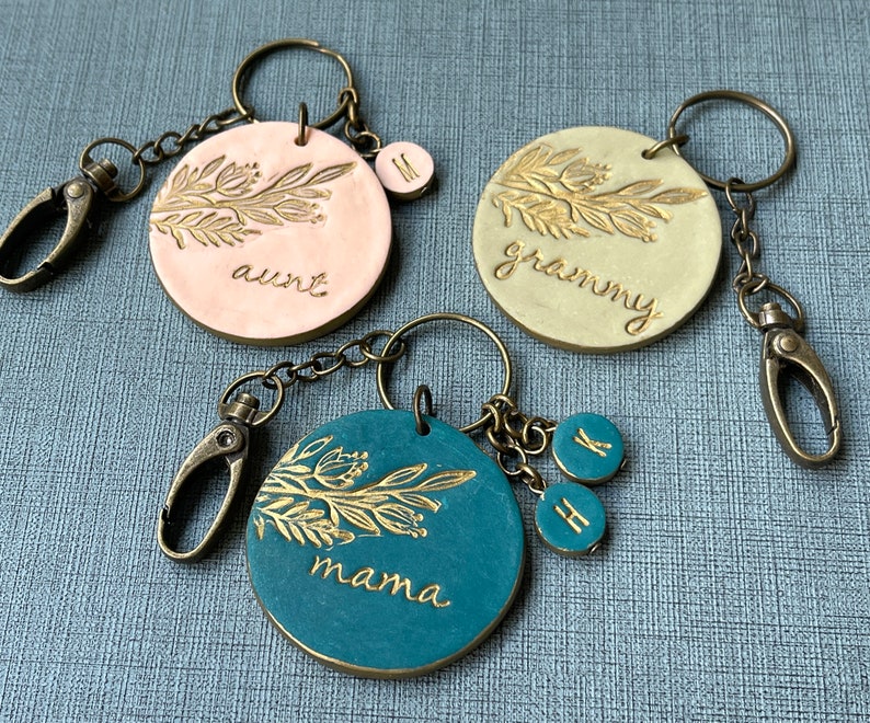 Stamped Keychain, Personalized, for Mom, Custom Keychain, Mama Gift, GRAMMY, Aunt Gift, for Auntie, for mama, Family Gifts image 4