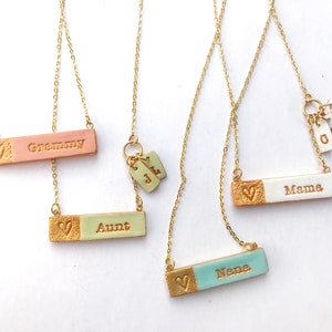 Spring Jewelry, Color Name Necklace, Pastel, Necklace for Mom, Nana, Aunt, Bubbie, Abuela, Yia Yia, Nonna and Mewmaw image 1