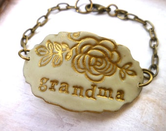 Grandmother Bracelet, Grandma, Nana, Grammy, Granny, Nanny, Yia Yia, Bubbie, oma Bracelet, Mother's Day Gift, Women's personalized Jewelry