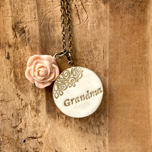 Mama Clay Necklace, Auntie Pendant, Grandma Jewelry, from daughter, from son, from niece, from nephew, from grandkids, Mother's Day 2024 image 4