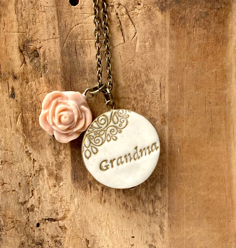 Mama Clay Necklace, Auntie Pendant, Grandma Jewelry, from daughter, from son, from niece, from nephew, from grandkids, Mother's Day 2024 image 4