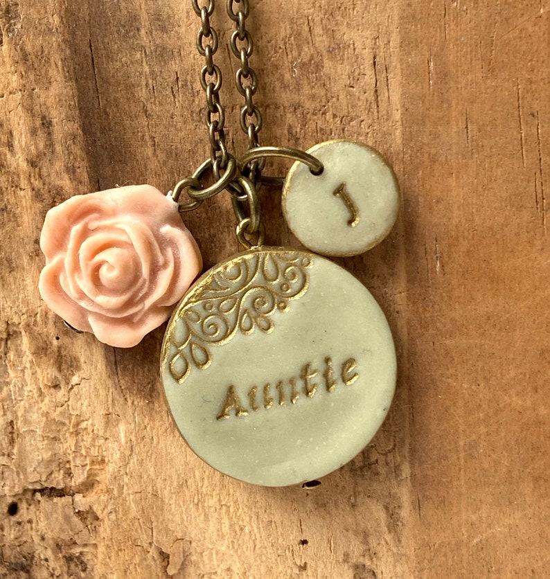 Mama Clay Necklace, Auntie Pendant, Grandma Jewelry, from daughter, from son, from niece, from nephew, from grandkids, Mother's Day 2024 image 6