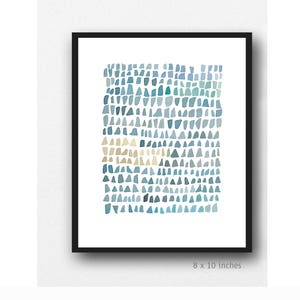 Sea glass art, Modern minimalist Abstract watercolor painting, Soft Blue Artwork